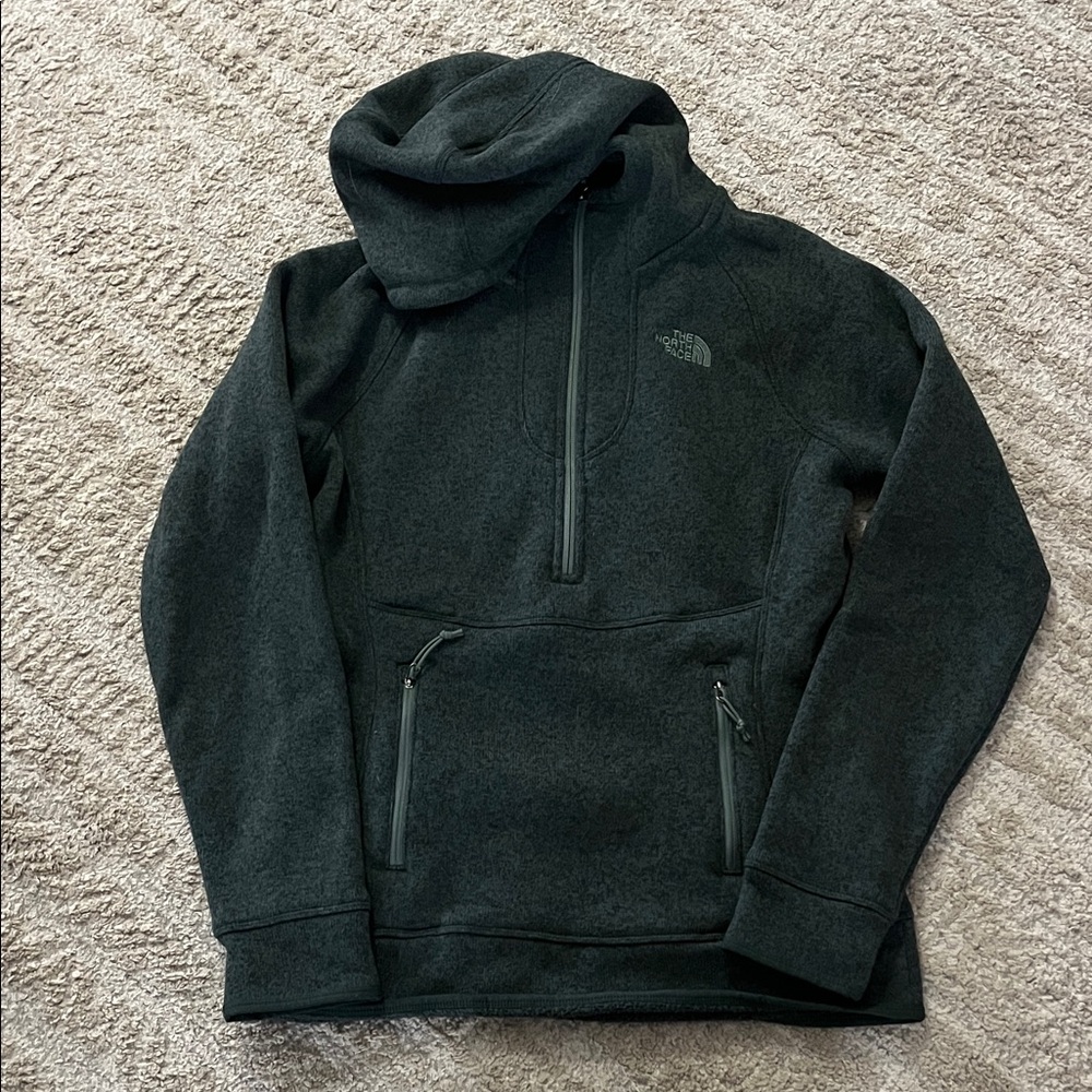 The North Face Green Quarter-Zip Fleece Pullover Hoodie Small